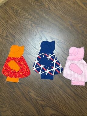 Set of 3 Sunbonnet Sue Fabric Appliqués - Orange, Navy, Pink vintage